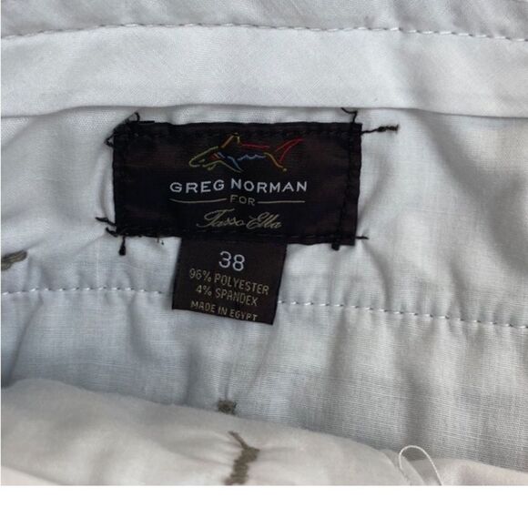 2 Pair Greg Norman for Tasso Elba Men's Sz 38 Grey Flat Front Chino Golf Shorts - Picture 9 of 9